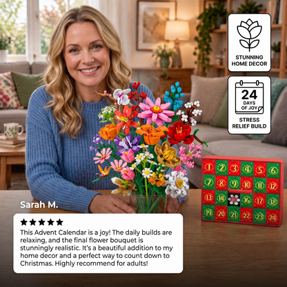 Christmas Building Block Flower Bouquet Advent Calendar