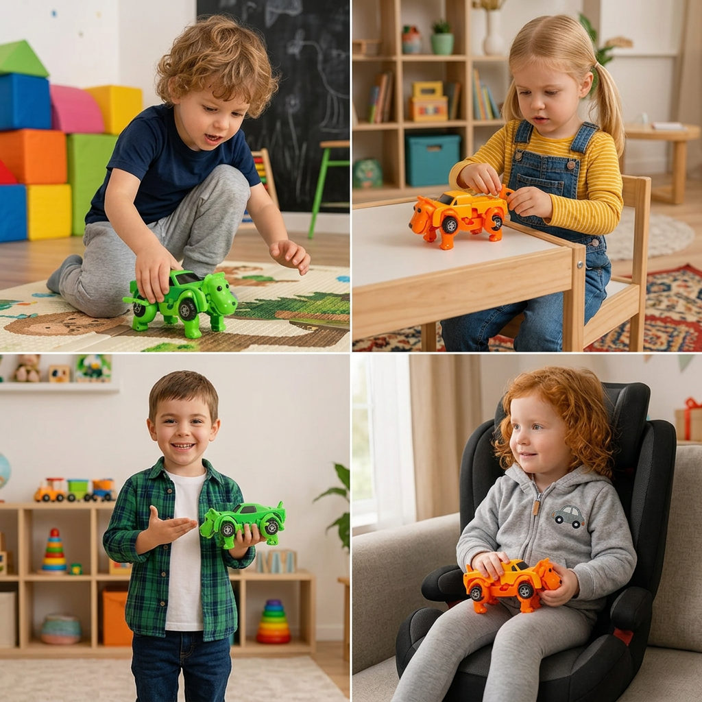 Wind-Up Transforming Animal Car Toy