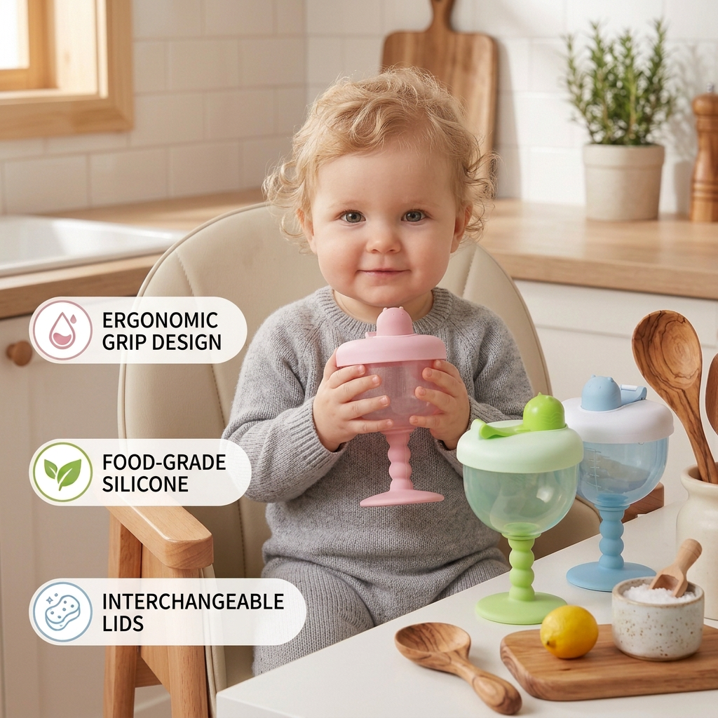 Spill-Proof Baby Straw Training Cup