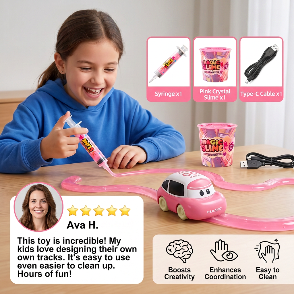 Magic Slime Race Track Set – DIY Electric Car Adventure
