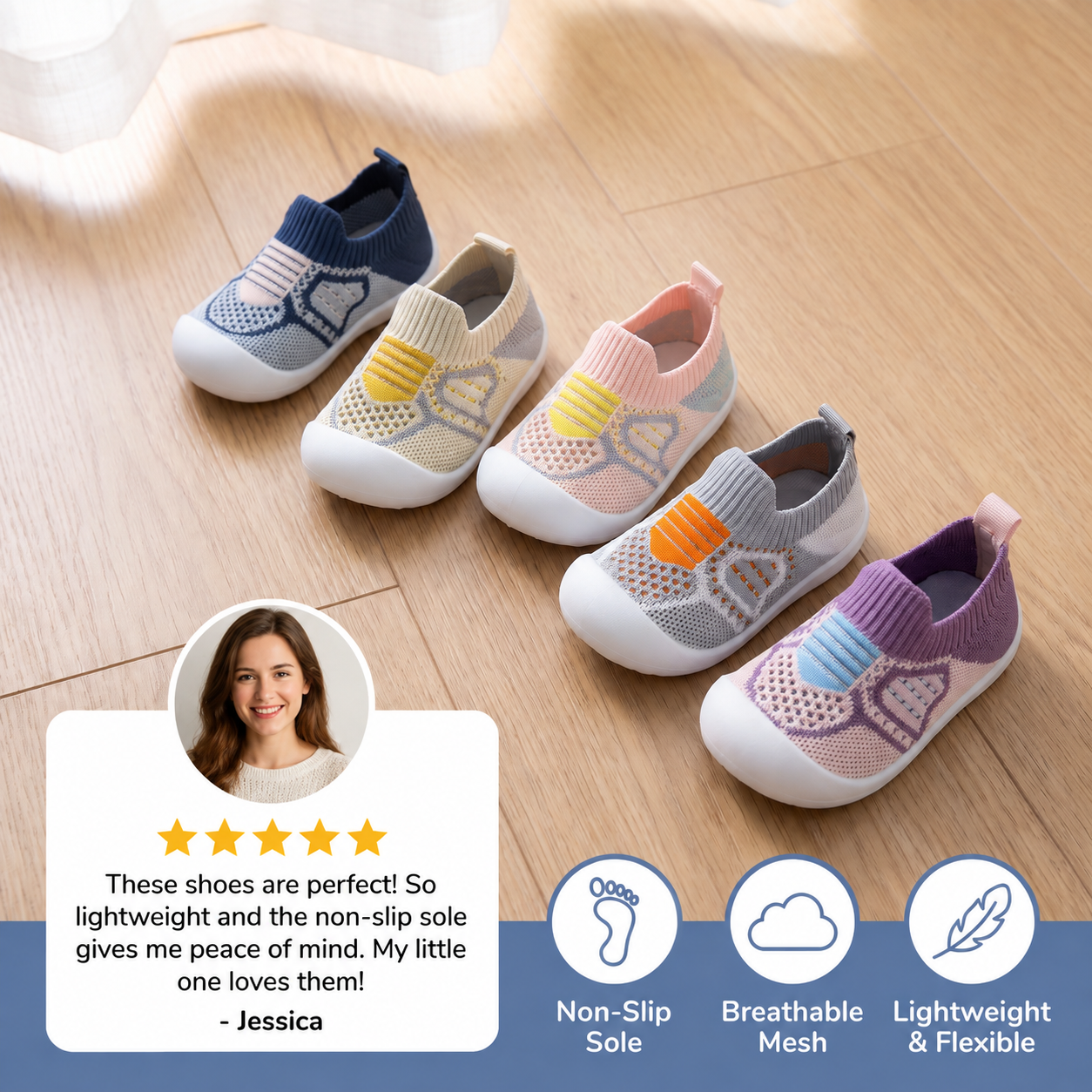 Soft Knit Anti-Slip Baby Sock Shoes for First Steps