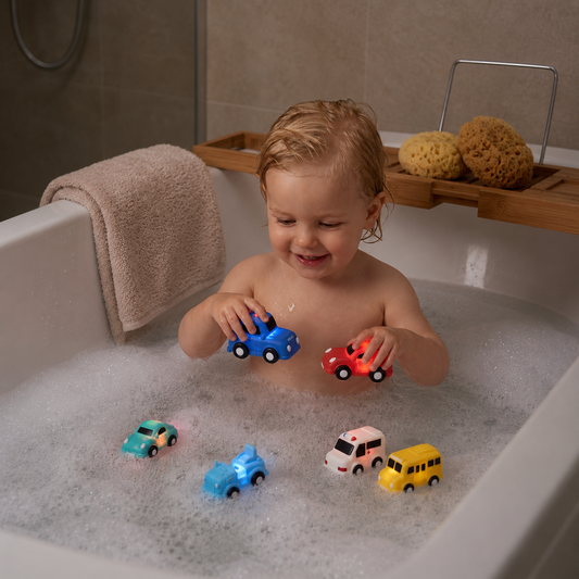 Light-Up Bath Toy Car Set – Water-Activated Baby Bath Toys