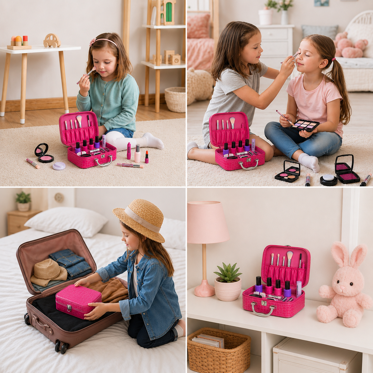 Make-up Play Set for Girls – Safe Kids Cosmetic Set with Practical Bag