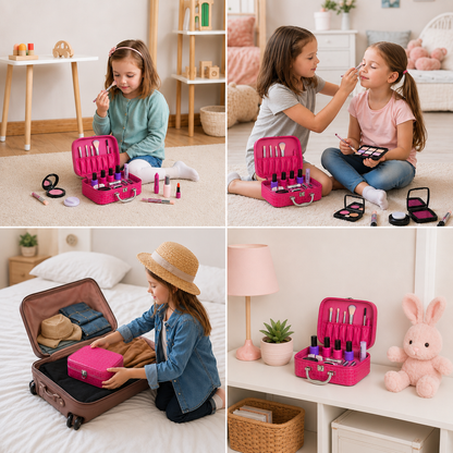 Make-up Play Set for Girls – Safe Kids Cosmetic Set with Practical Bag