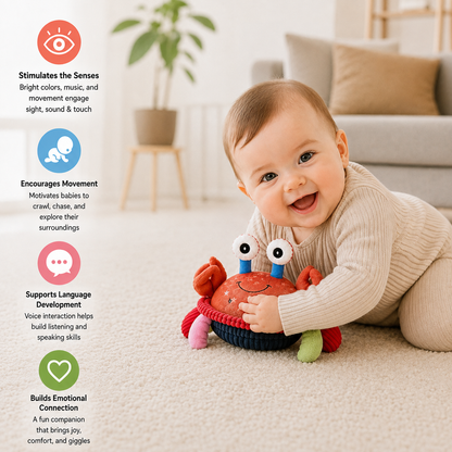 Interactive Musical Crab with Voice Function – Moving Educational Toy for Babies