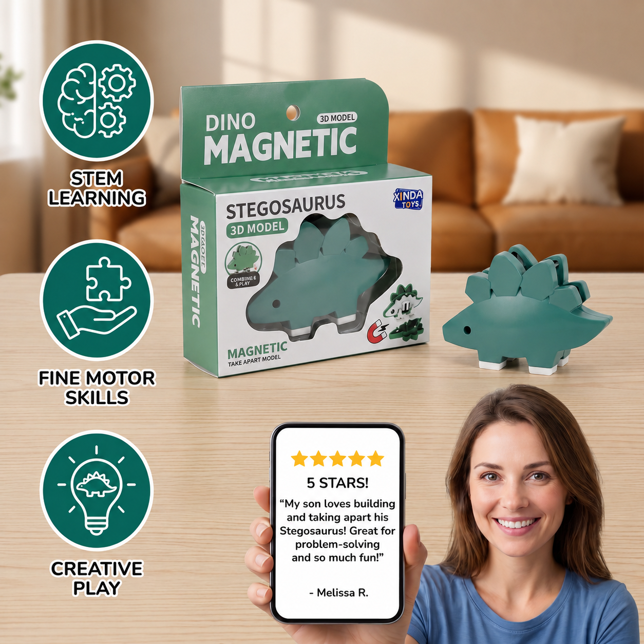 Magnetic Animal Skeleton Builder Set – STEM Take-Apart Learning Toy