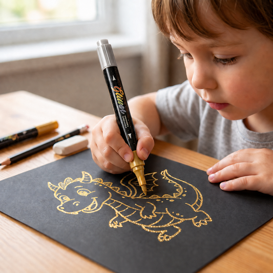 Glitter Brush Marker Set – Dual-Tip Sparkling Art Markers