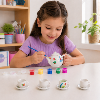 DIY Ceramic Tea Set Painting Kit for Kids