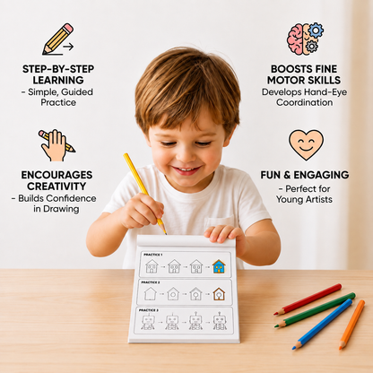 Montessori How to Draw Activity Book – Step-by-Step Learning & Drawing Practice