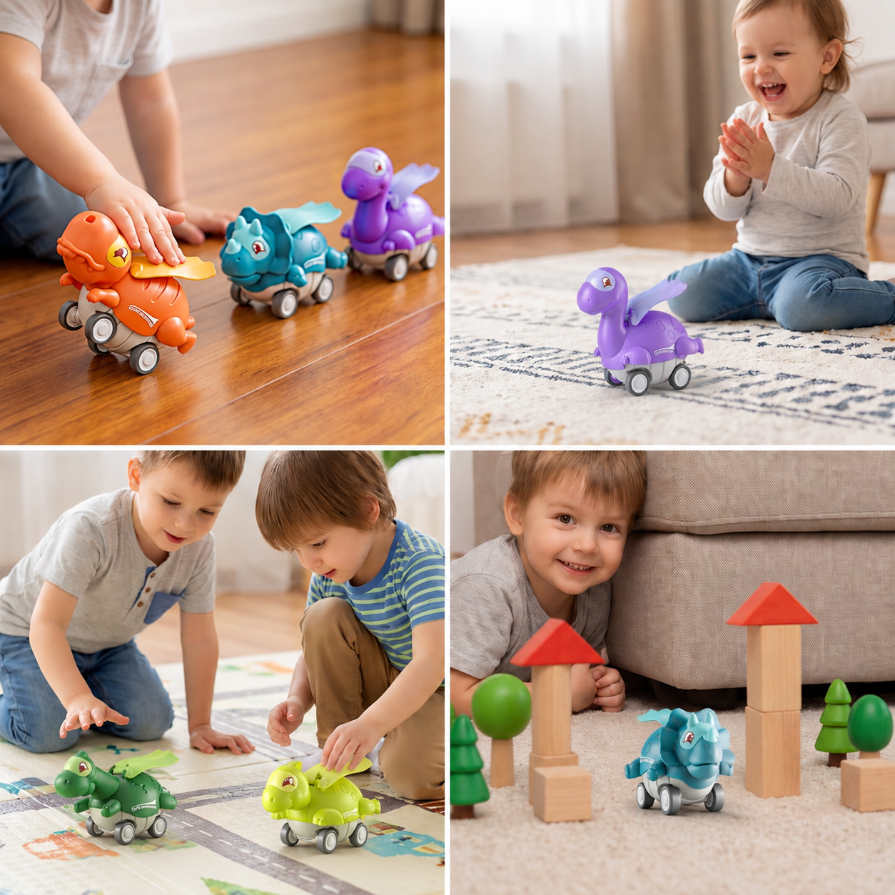 Press & Go Dinosaur Cars – Rolling Dinosaur Toys for Kids
