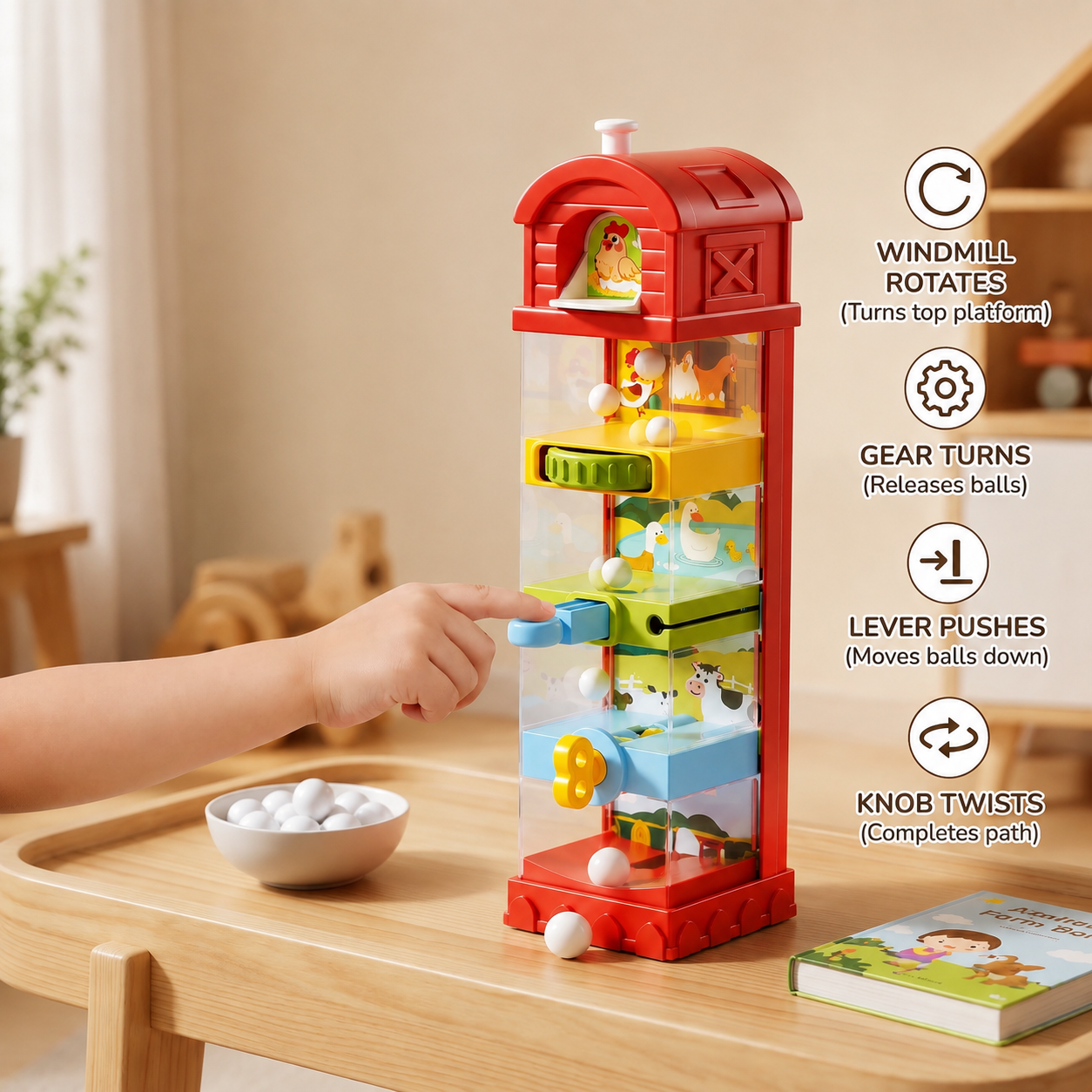 Interactive Farm Ball Run Toy for Fine Motor & Problem-Solving Skills