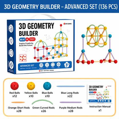 3D Geometry Building Kit – Educational Construction & Spatial Learning Toy
