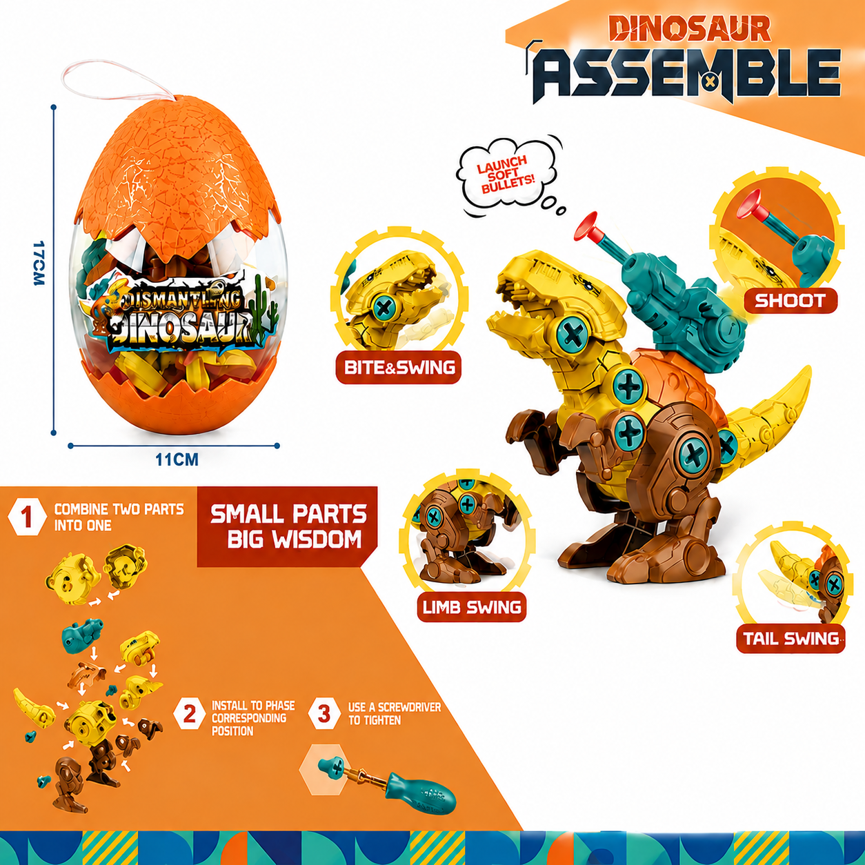 DIY Build & Transform Dinosaur Egg Toy