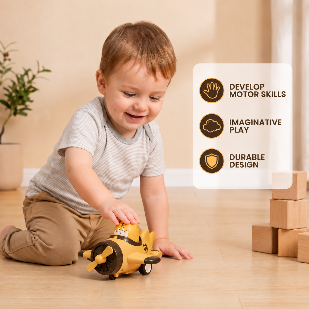 Press & Go Animal Airplane & Truck Toy for Kids