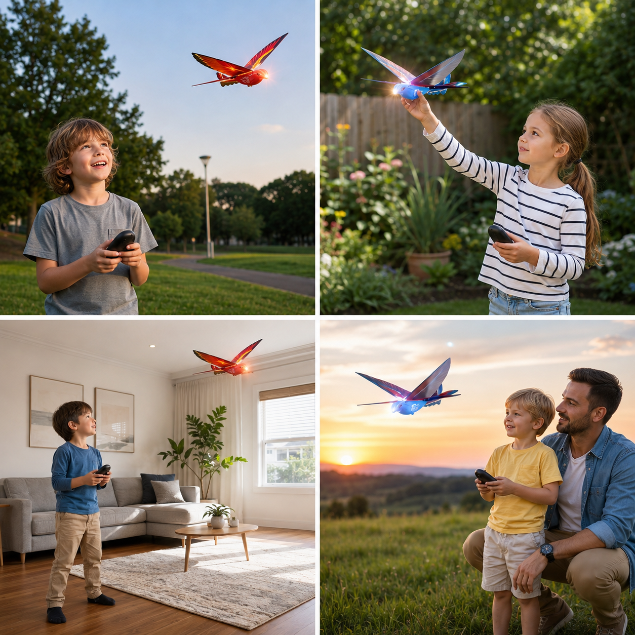 Remote Control Flapping-Wing Flying Bird Toy for Kids
