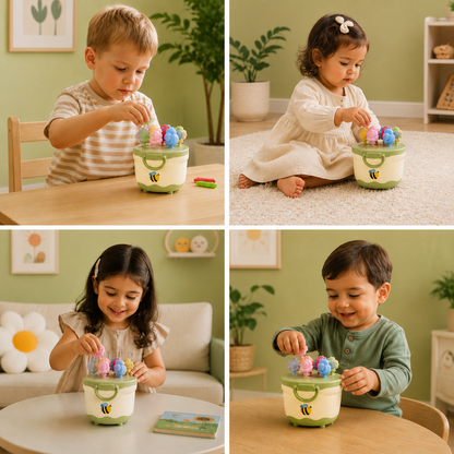 Montessori Flower Pot Color & Number Matching Learning Game
