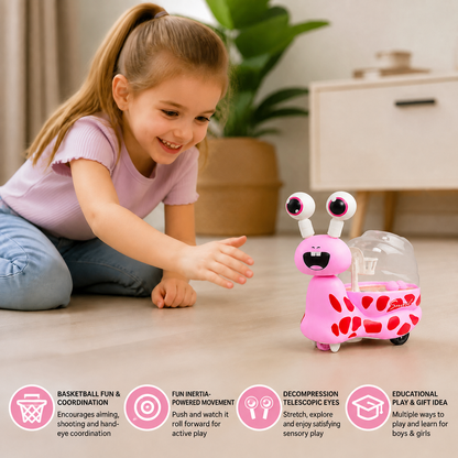 3-in-1 Moving Snail Toy with Basketball Hoop & Telescopic Eyes