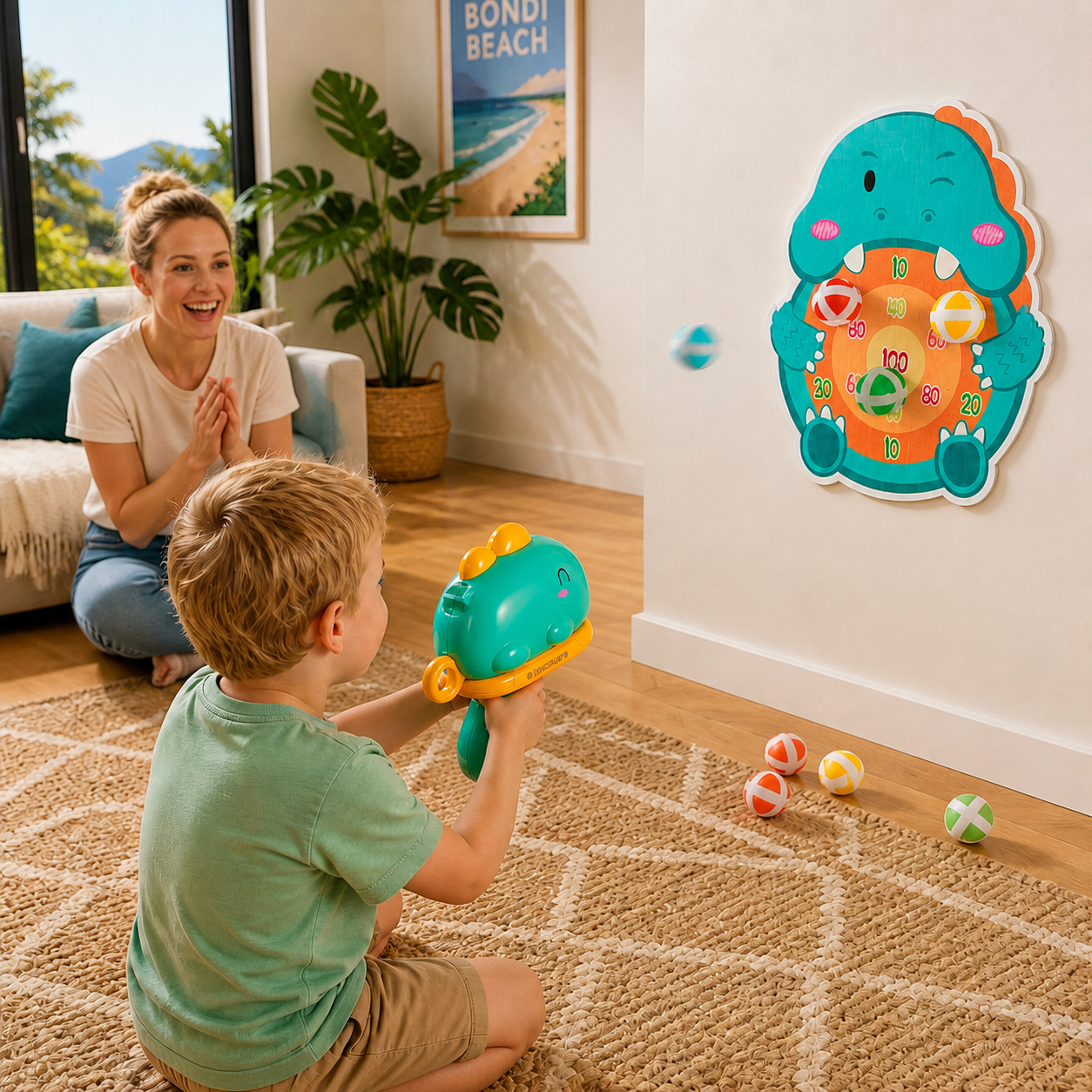 Dinosaur Sticky Ball Shooter – Target Shooting Game for Kids