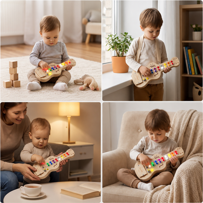 Wooden Light & Sound Guitar Busy Board