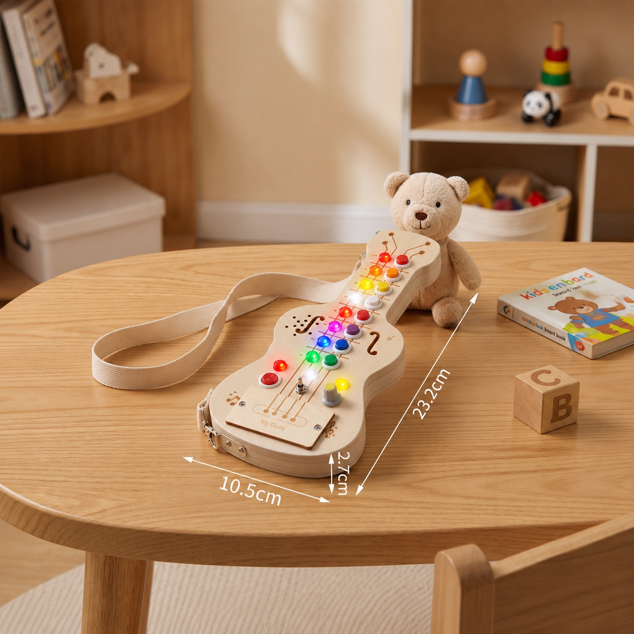 Wooden Light & Sound Guitar Busy Board
