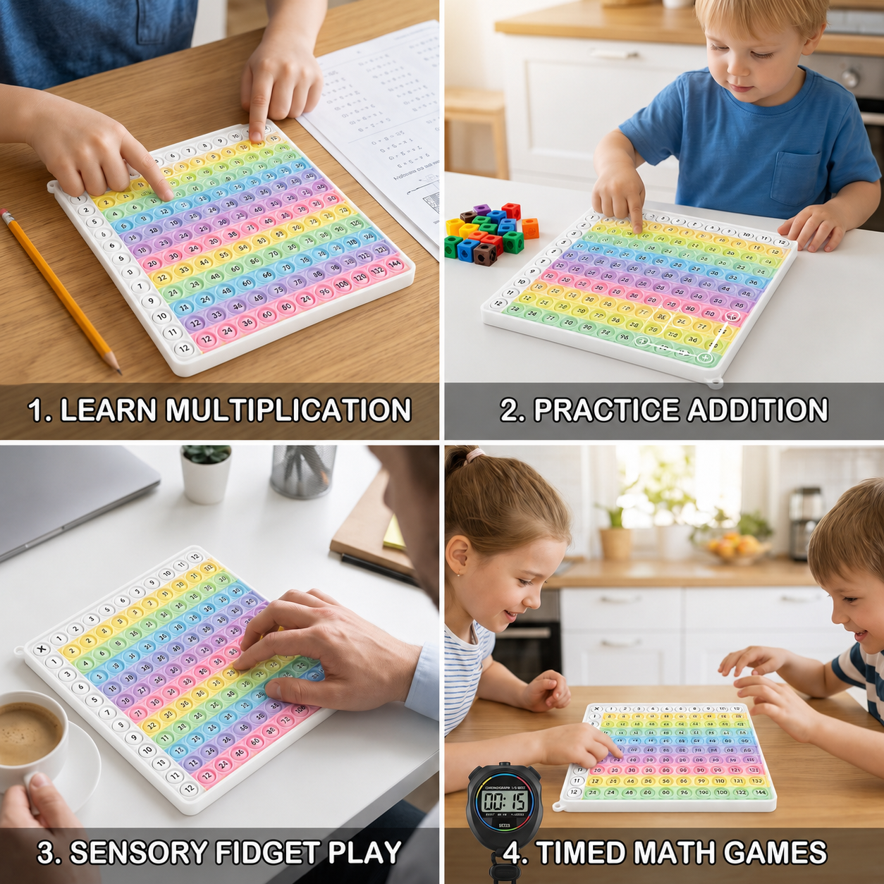 Rainbow Pop Math – Multiplication Fidget Learning Toy