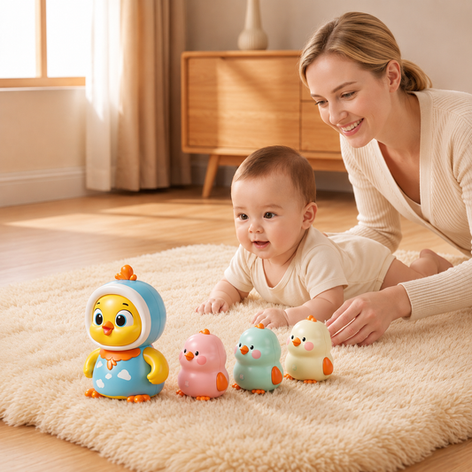 Wobbling Chicken Tummy-Time Toy