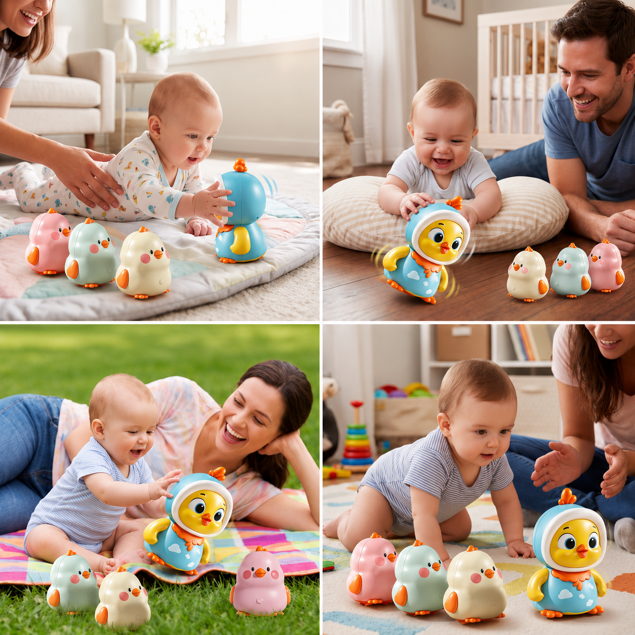 Wobbling Chicken Tummy-Time Toy