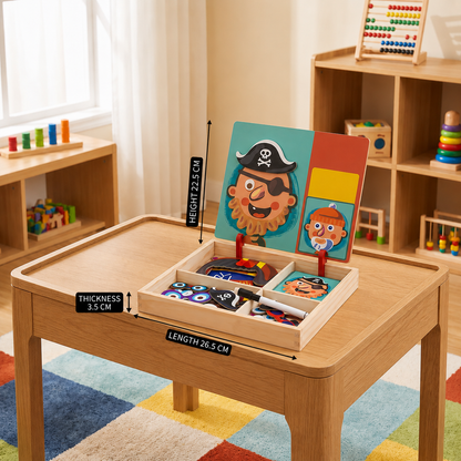 Magnetic Wooden Dress-Up & Matching Puzzle Board – Creative Learning Toy
