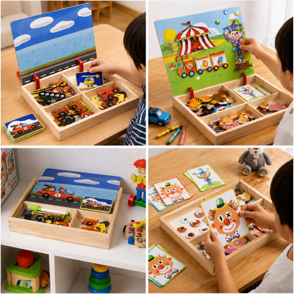 Magnetic Wooden Dress-Up & Matching Puzzle Board – Creative Learning Toy