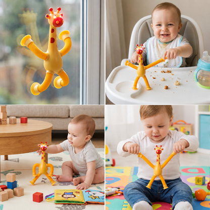 Sensory suction cup giraffe baby toy