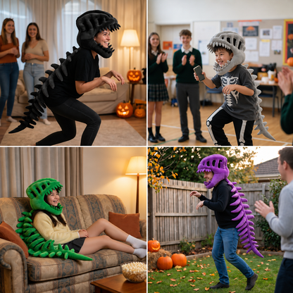 Funny Dinosaur Skeleton Plush Costume