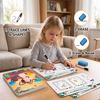 Line Drawing - Pen Control Training Book for Kids