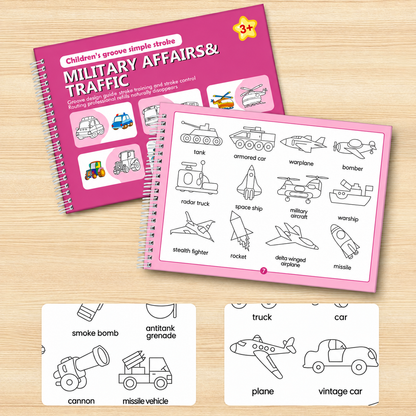 Reusable Grooved Handwriting Practice Books for Kids – 6-Piece Tracing & Writing Set