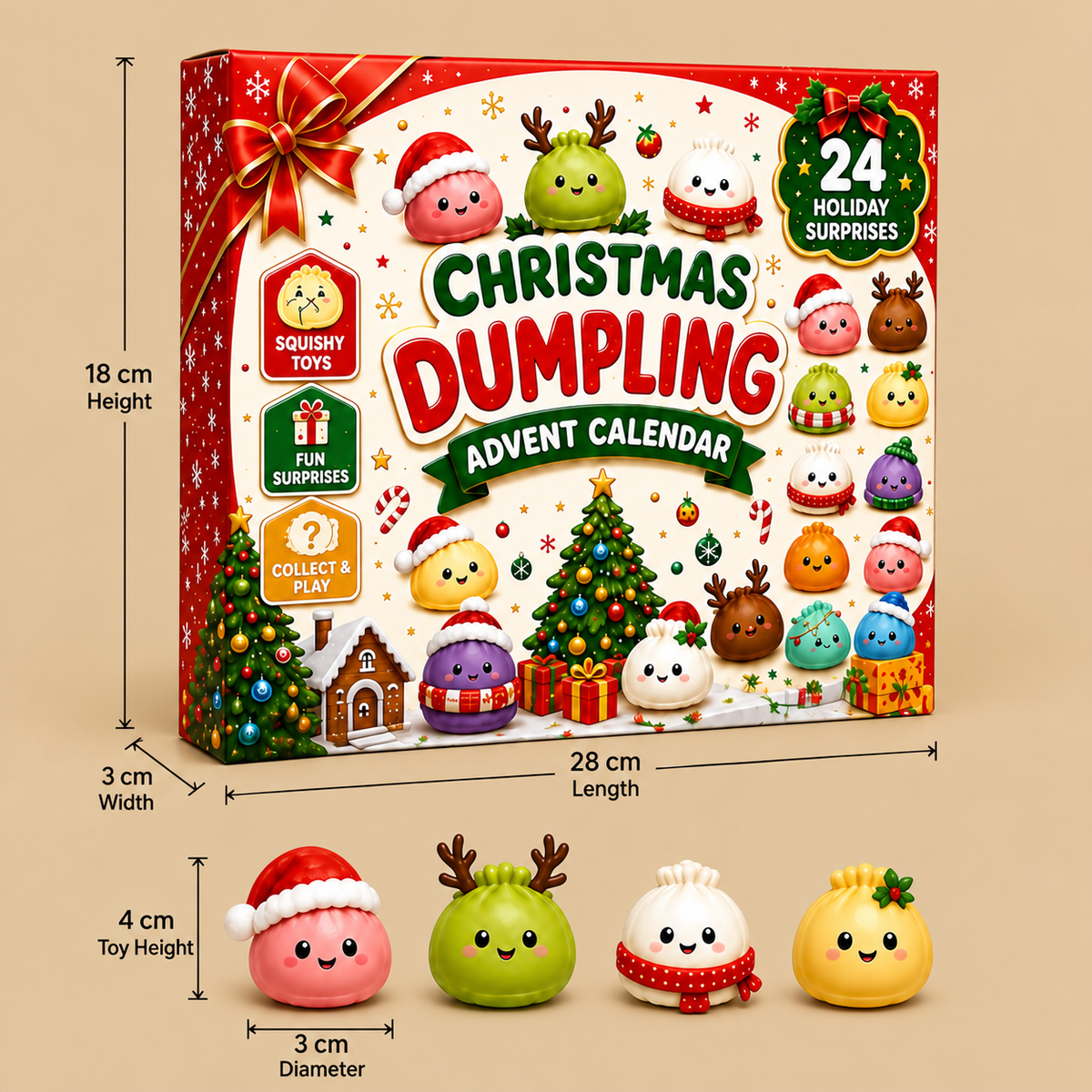 Mini Dumpling Squishy Toy Advent Calendar