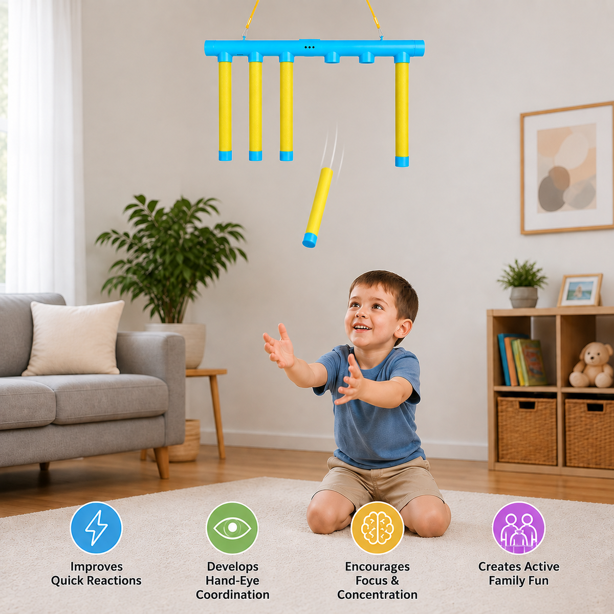 Falling Sticks Reflex Challenge Game – Hand-Eye Coordination Toy