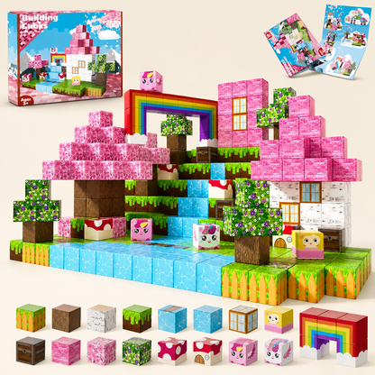 100-Piece Magnetic Building Cube Set – Montessori STEM Construction Toy for Kids