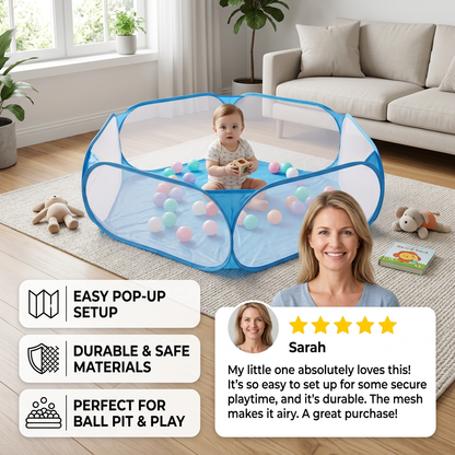 Portable Pop-Up Baby Playpen Tent for Toddlers