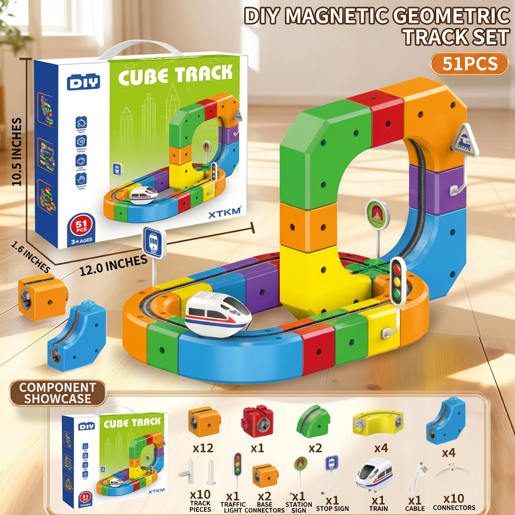 Magic rail cube track kids toy