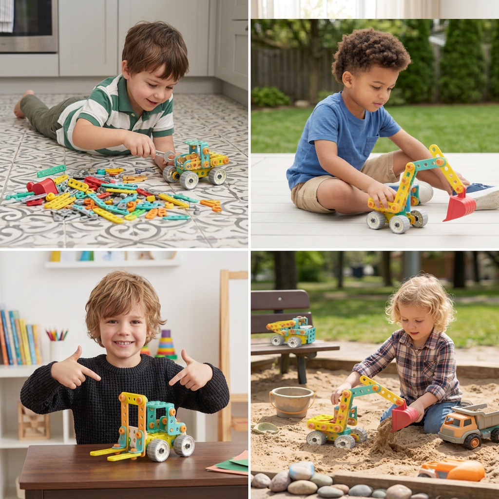 9-in-1 STEM Construction Vehicle Building Kit