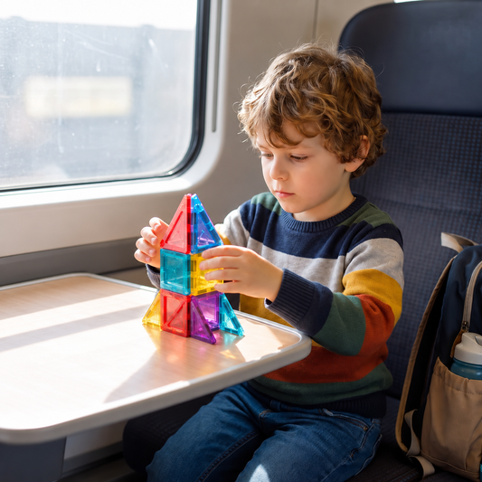 Safe Mini Magnetic Tiles Travel Set with Compact Storage Case