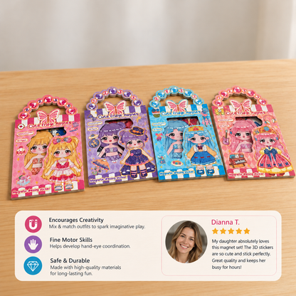 Princess Magnetic Dress-Up Set with 3D Stickers