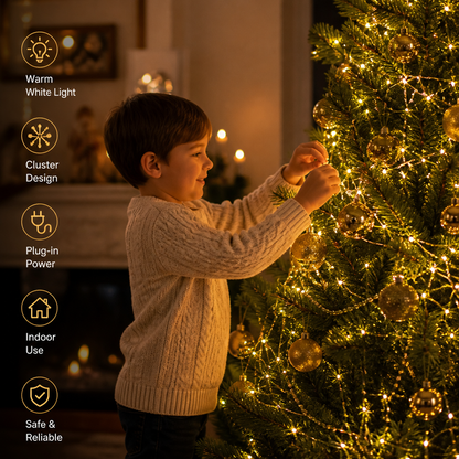 Warm White Christmas Cluster Fairy Lights