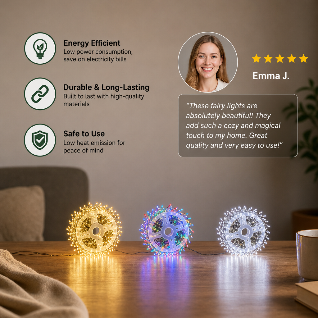Warm White Christmas Cluster Fairy Lights