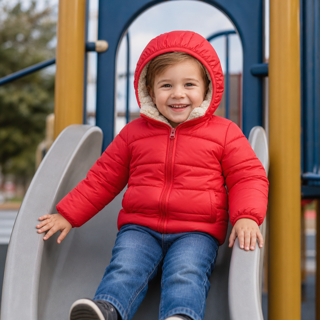 Fleece-Lined Baby & Toddler Puffer Jacket