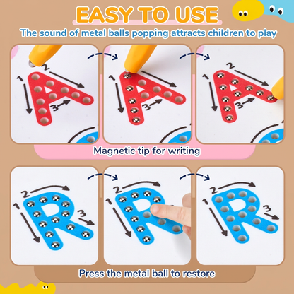 2-in-1 Magnetic Letter Tracing Board for Uppercase & Lowercase Writing Practice