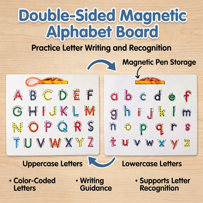 2-in-1 Magnetic Letter Tracing Board for Uppercase & Lowercase Writing Practice