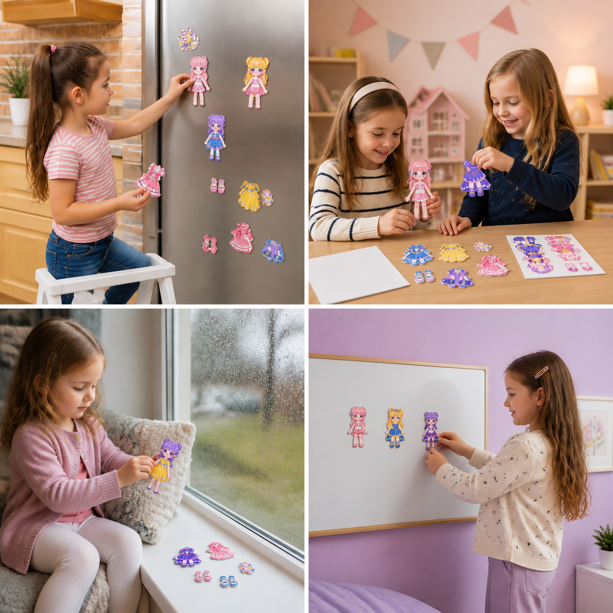 Princess Magnetic Dress-Up Set with 3D Stickers