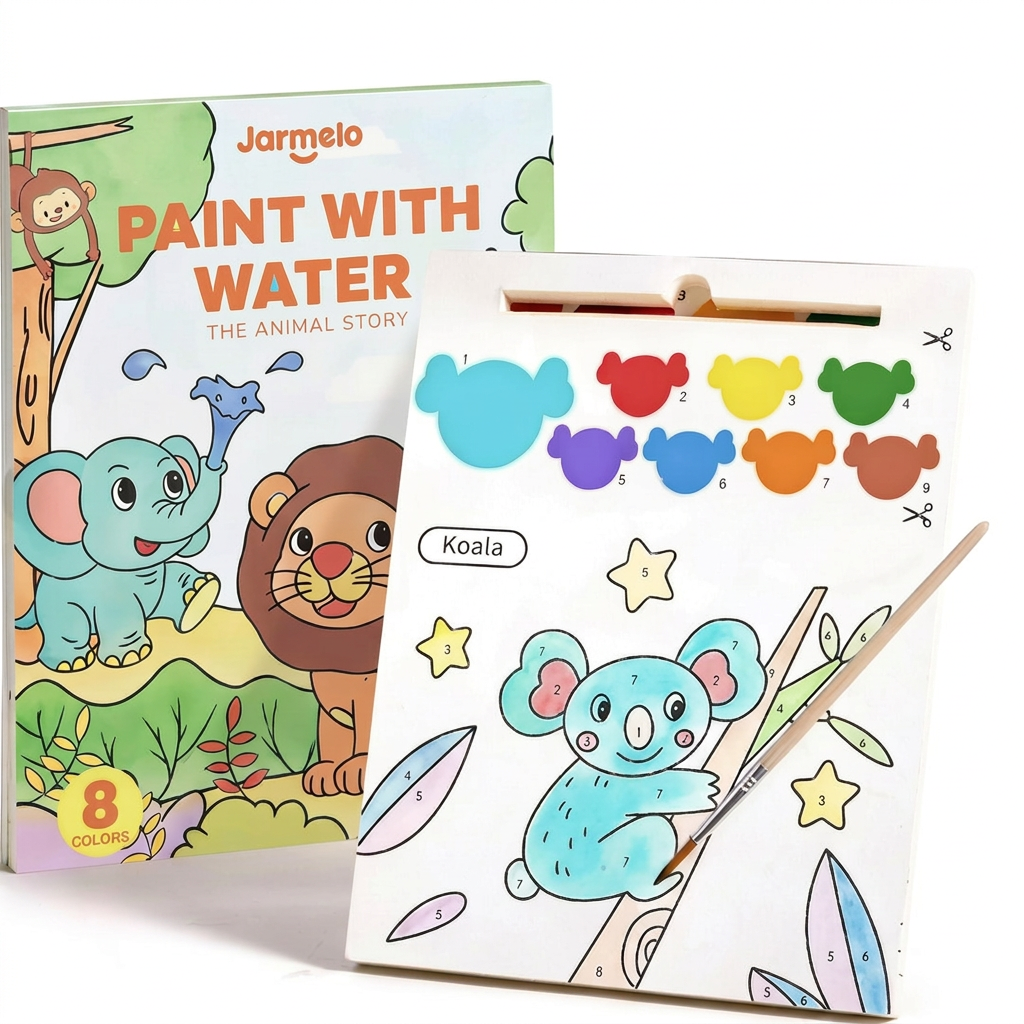 Watercolor Painting Book with Brush – Mess-Free Paint with Water Fun