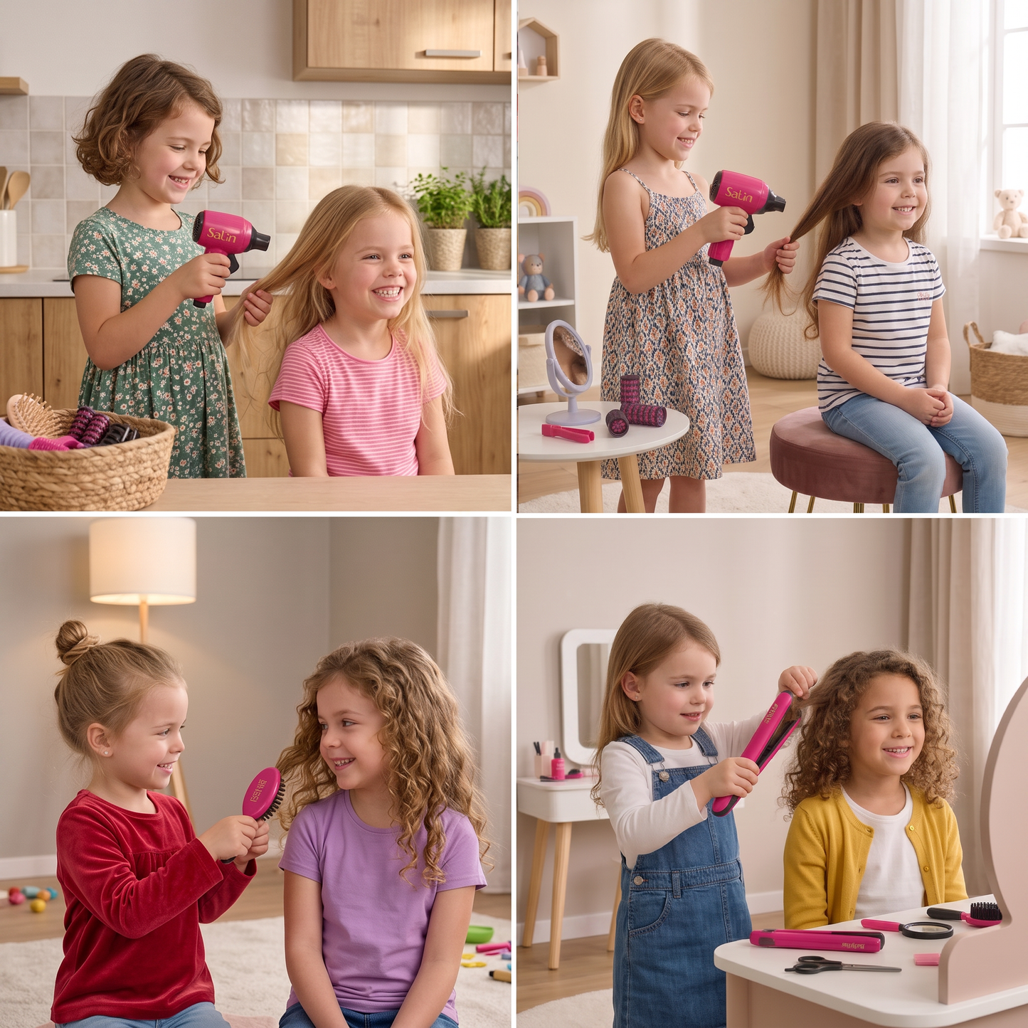 14-Piece Kids Hair Styling Salon Pretend Play Set