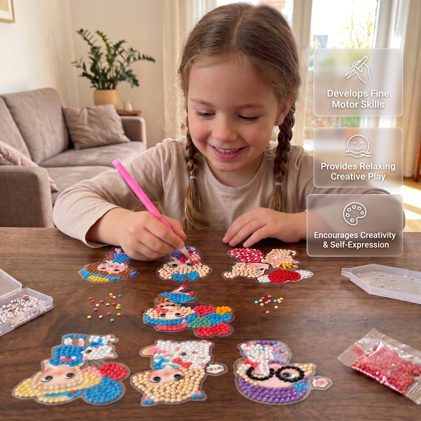 DIY Diamond Art Sticker Craft Kit for Kids